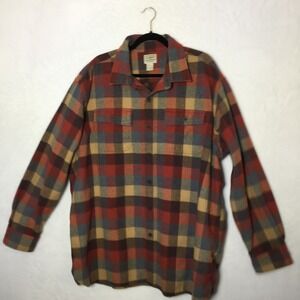 LL Bean Mens Plaid Flannel Shirt Button Up Long Sleeve Thick Warm Patterned Warm